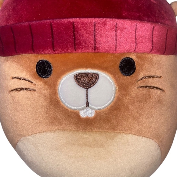 Squishmallows Squish Chip Beaver in Red Beanie 8” Plush Stuffed Animal NWT - Picture 6 of 14